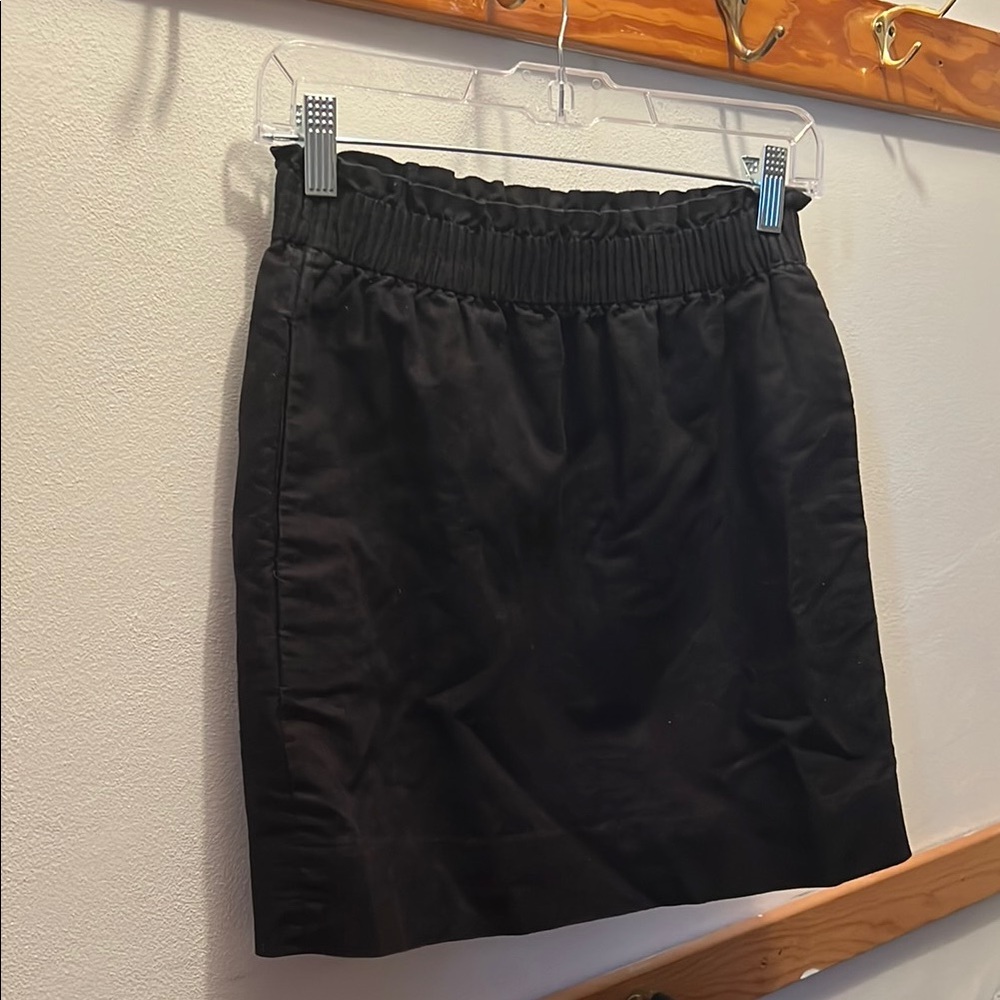 J Crew Black Skirt Elastic Waist Size 00